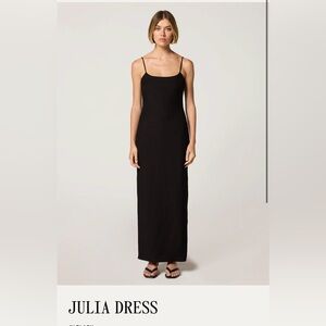 Clyque the label - Julia Black Maxi Dress linen XS
